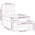 cadre de lit avec matelas Rose 100x200 cm Velours
