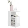 Table d'appoint Blanc brillant 36x30x56 cm Aggloméré