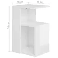 Table d'appoint Blanc brillant 36x30x56 cm Aggloméré