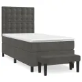 cadre de lit avec matelas Gris foncé 100x200 cm
