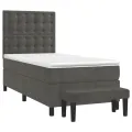 cadre de lit avec matelas Gris foncé 100x200 cm