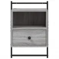 Table de chevet murale sonoma gris 40x30x61cm bois d'ingénierie