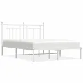 Cadre de lit métal avec tête de lit blanc 140x200 cm