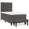 cadre de lit et matelas Gris foncé 80x200 cm Velours