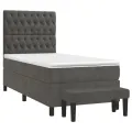 cadre de lit et matelas Gris foncé 80x200 cm Velours