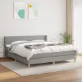 cadre de lit avec matelas Gris clair 160x200cm Tissu