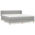 cadre de lit avec matelas Gris clair 160x200cm Tissu