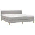 cadre de lit avec matelas Gris clair 160x200cm Tissu