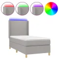 cadre de lit matelas LED Gris clair 80x200cm Tissu