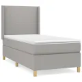 cadre de lit avec matelas Gris clair 80x200 cm Tissu