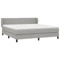 cadre de lit avec matelas Gris clair 160x200cm Tissu