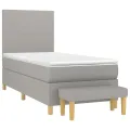 cadre de lit avec matelas Gris clair 80x200 cm Tissu