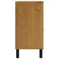 Buffet avec porte vitrée FLAM 80x40x80 cm bois massif de pin