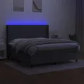 cadre de lit et matelas et LED Gris foncé 160x200 cm