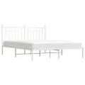 Cadre de lit métal avec tête de lit blanc 183x213 cm