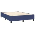 cadre de lit avec matelas Bleu 140x200 cm Tissu