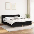 cadre de lit avec matelas Noir 160x200 cm Tissu
