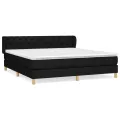 cadre de lit avec matelas Noir 160x200 cm Tissu