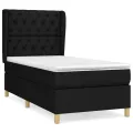 cadre de lit et matelas Noir 80x200 cm Tissu