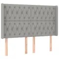 Tête de lit à LED Gris clair 163x16x118/128 cm Tissu