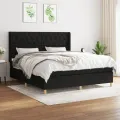 cadre de lit avec matelas Noir 160x200 cm Tissu