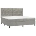 cadre de lit matelas et LED Gris clair 200x200 cm