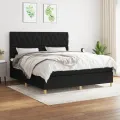 cadre de lit avec matelas Noir 160x200 cm Tissu