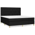 cadre de lit avec matelas Noir 160x200 cm Tissu