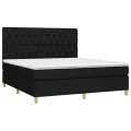 cadre de lit avec matelas Noir 160x200 cm Tissu