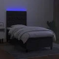 cadre de lit avec matelas et LED Noir 80x200cm Tissu