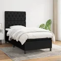 cadre de lit et matelas Noir 80x200 cm Tissu