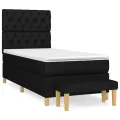 cadre de lit et matelas Noir 80x200 cm Tissu