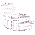 cadre de lit et matelas Noir 80x200 cm Tissu
