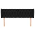 Tête de lit avec oreilles Noir 163x23x78/88 cm Tissu
