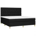cadre de lit et matelas et LED Noir 160x200 cm Tissu
