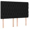 cadre de lit et matelas et LED Noir 160x200 cm Tissu