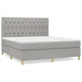 cadre de lit avec matelas Gris clair 160x200cm Tissu