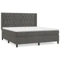 cadre de lit et matelas Gris foncé 160x200cm Velours