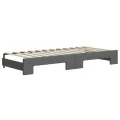Lit de jour avec lit gigogne gris foncé 90x200 cm tissu