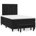 cadre de lit avec matelas Noir 120x200 cm Velours
