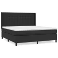 cadre de lit avec matelas Noir 180x200 cm Similicuir
