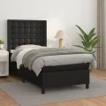 cadre de lit avec matelas Noir 90x200 cm Similicuir