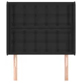 Tête de lit avec oreilles Noir 93x16x118/128 cm Similicuir