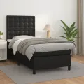 cadre de lit avec matelas Noir 90x200 cm Similicuir