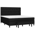 cadre de lit avec matelas Noir 160x200 cm Tissu
