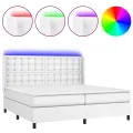 cadre de lit matelas LED Blanc 200x200 cm Similicuir
