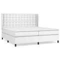 cadre de lit avec matelas Blanc 200x200cm Similicuir