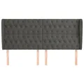 Tête de lit avec oreilles Gris foncé 203x23x118/128 cm Velours