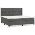 cadre de lit et matelas Gris foncé 200x200cm Velours