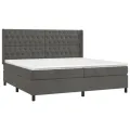 cadre de lit et matelas Gris foncé 200x200cm Velours